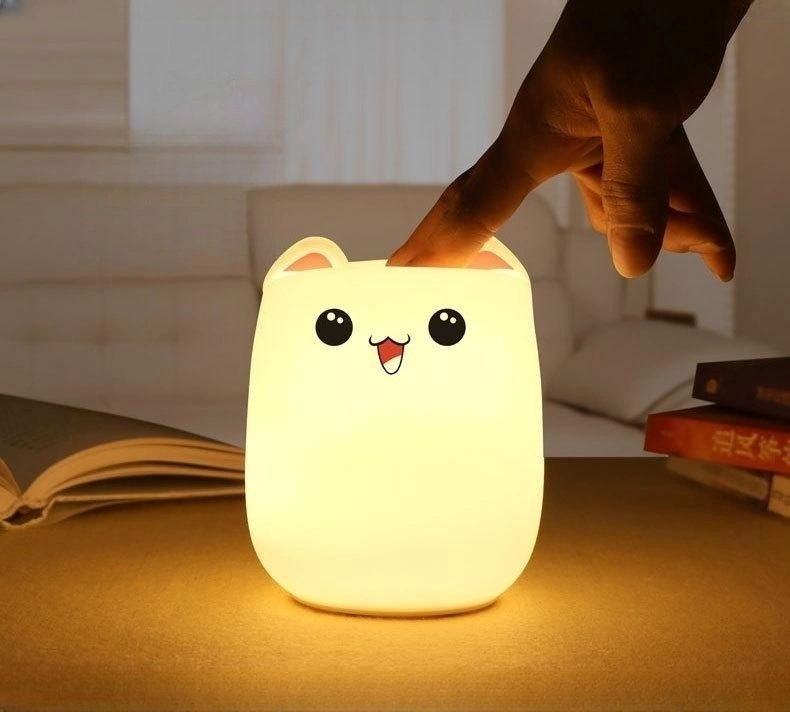 Creative Cartoon Bedside Battery Type Cute Little Rabbit Silicone Night Light