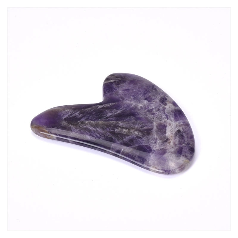Facial Massage Tools Stone Purple Gua Sha and Jade Roller Set