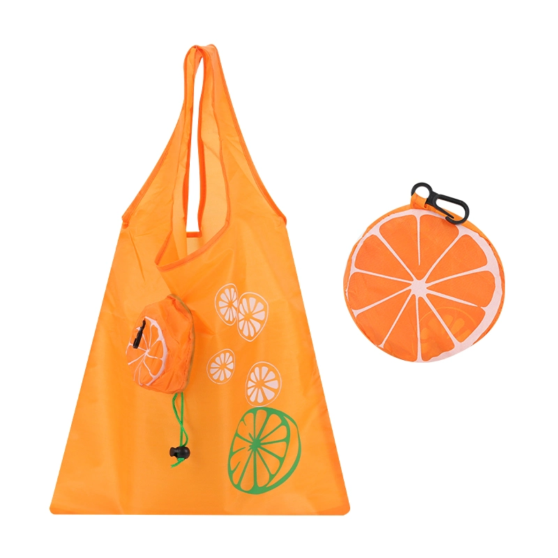 Custom Waterproof RPET Polyester Nylon Portable Shopping Foldable Bag with Key Chain