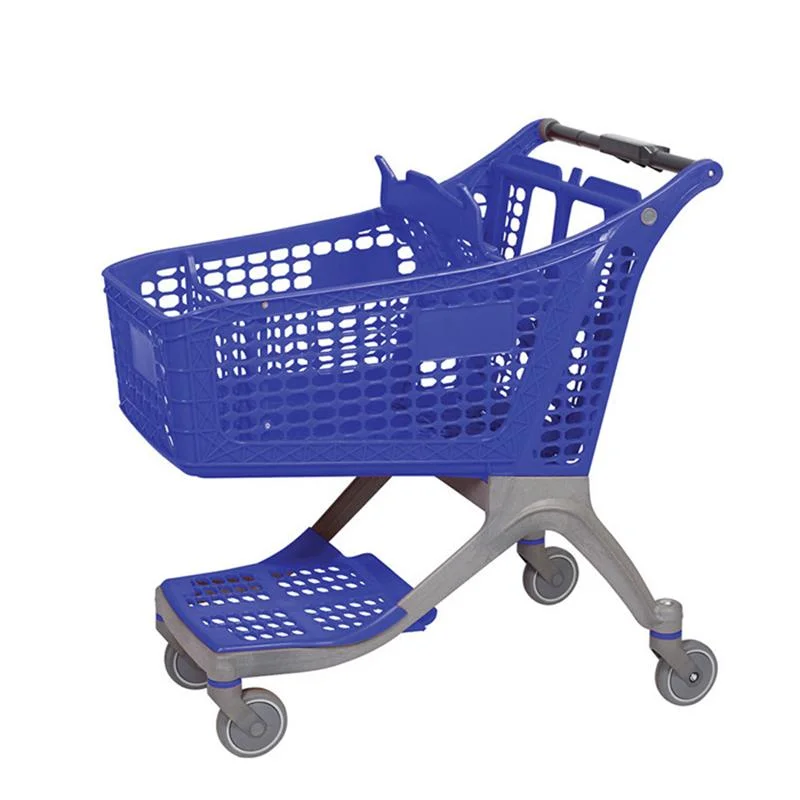 Nuevo supermercado de alta calidad de mano de plástico Push Cart Carrito de compra