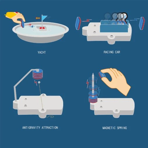 Criança de brincar cedo educacional QS 12 em 1 DIY Íman Science Steam Kit Toy Student Experiment Physical Chemical Magnet (Magneto químico físico) Brinquedos de ciência