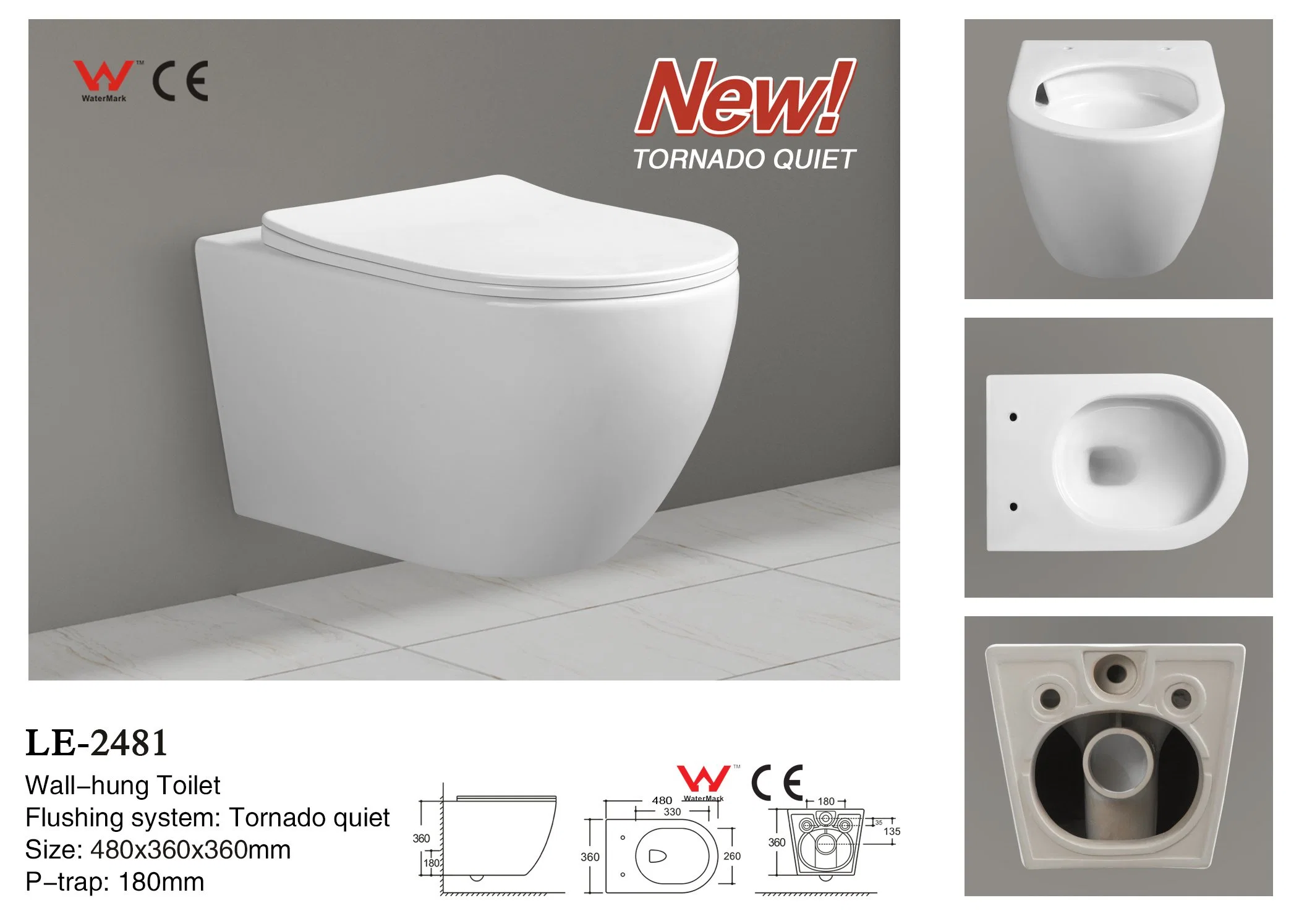 Baño WC Sanitario pared-Hung WC Baño WC 2355-PO1