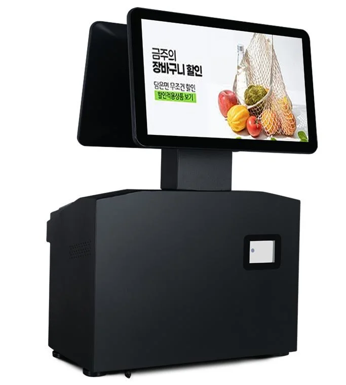 Sistema de Registro de efectivo personalizado POS Supermarket Machine con WiFi impresora de boletos pequeños incorporada, sistema de escáner