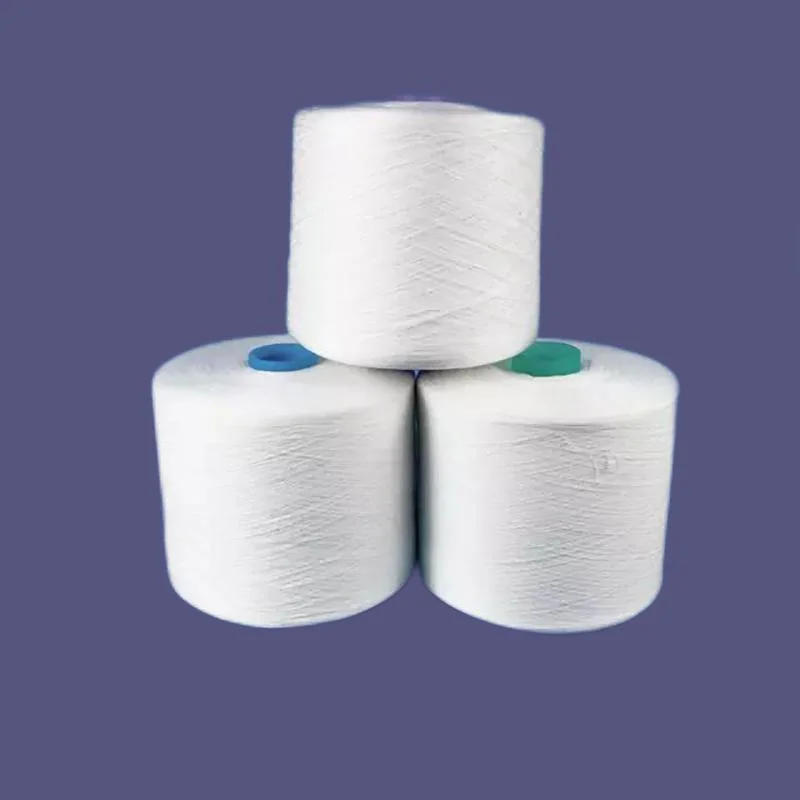 Wholesale/Supplier Raw White 20s/2 100% Spun Polyester Yarn for Jean Sewing Thread