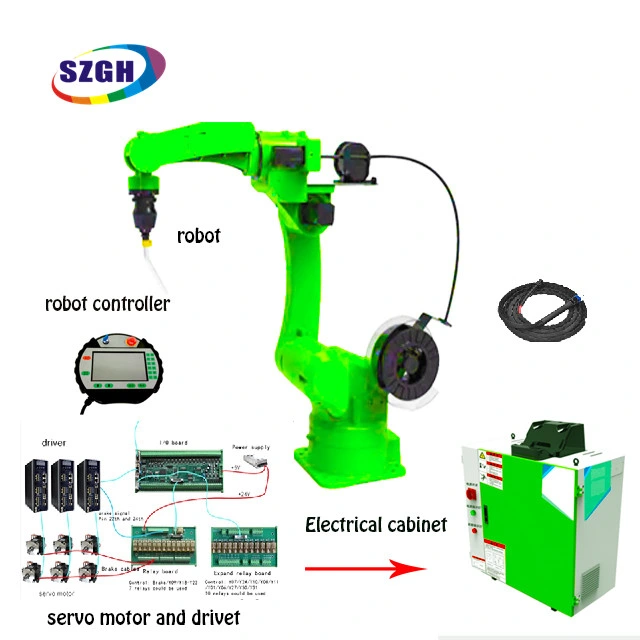 6 Axis Welding Robot Arm Complete Solution with Servo Motor Driver Industrial Robot Arm Welding Robot System Medium Frequency Induction Heating Price for Sales