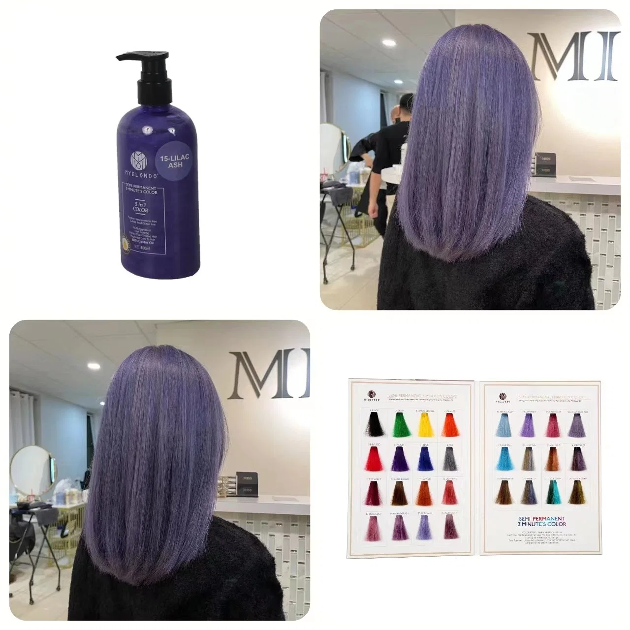 China Cosmetics Factory Shampoo Color Protecting Hair Care Styling Products Temporary Color Shampoo