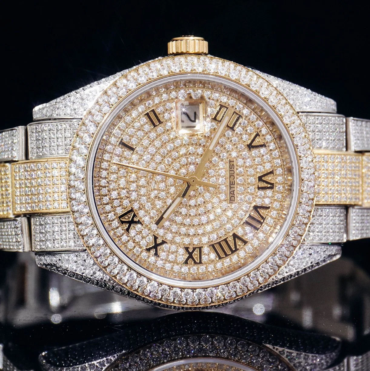 Montre à cadran VVS Moissanite Diamond pour Hip Hop hommes Passez le testeur Diamond sur la vente