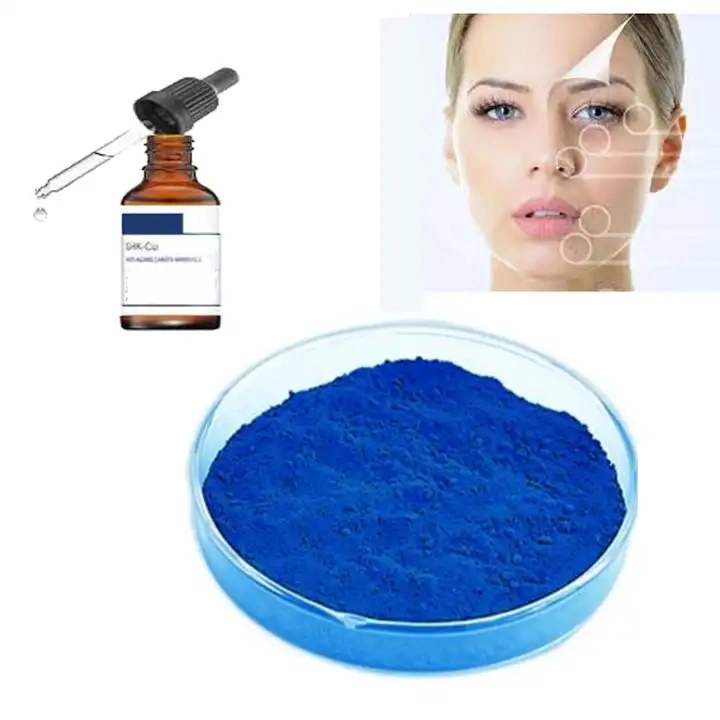 Ingredientes cosméticos péptidos de cobre azul polvo GHK-Cu GHK Cu Cobre Péptido