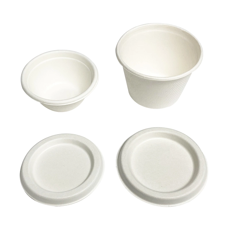 Compostable Disposable Soup Cup Sugarcane Bagasse Sauce Cup