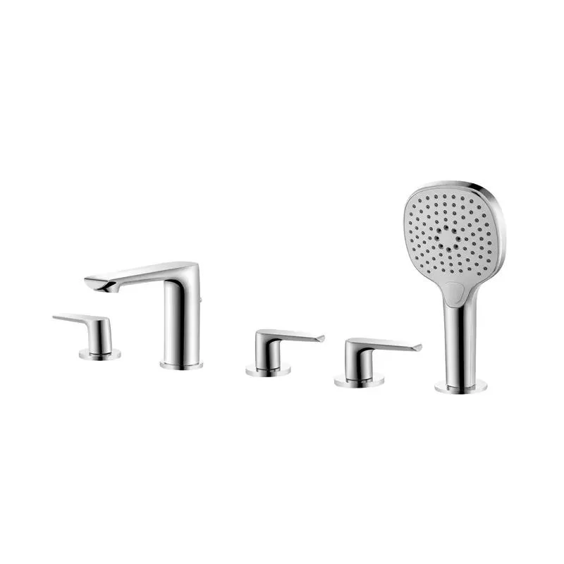 Sanipro Deck Mounted Bath/Shower Faucet Hot and Cold Water 2 Handle Bathtub Mixer Taps Set, Bathroom Tub Sink Tap