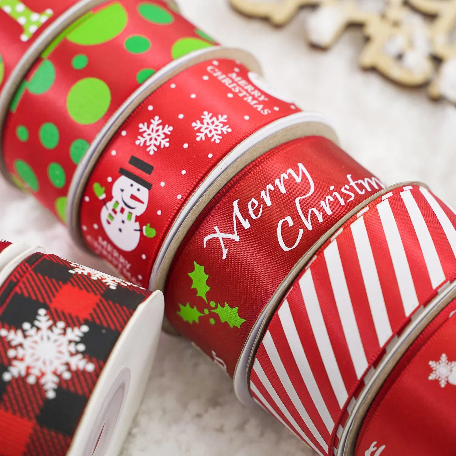 Factory Wholesale Christmas Ribbon Gift Gift Box Packaging Ribbon Gift Ribbon Christmas Accessories DIY Decorative Ribbon
