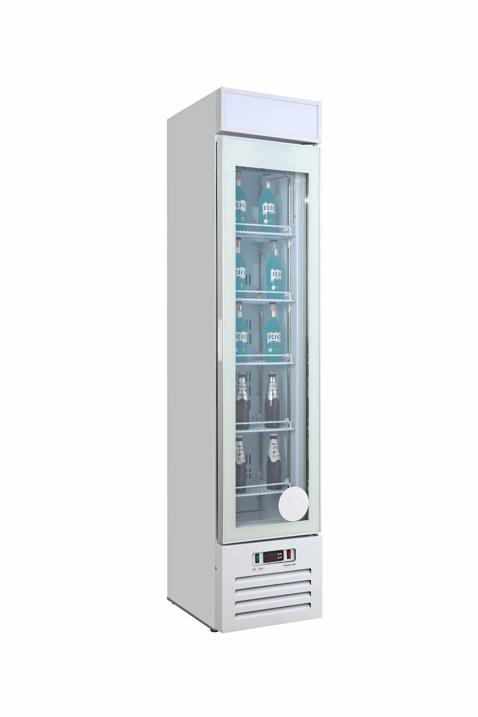 New Style Upright Single Glass Door Refrigerator Mini Fridge Display Cooler