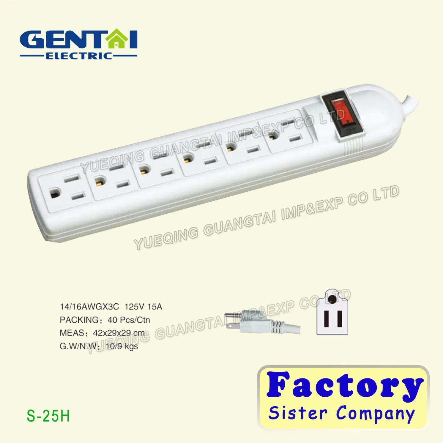 Factory Offered 6 Outlet Multi Function Energy Saving Power Strip