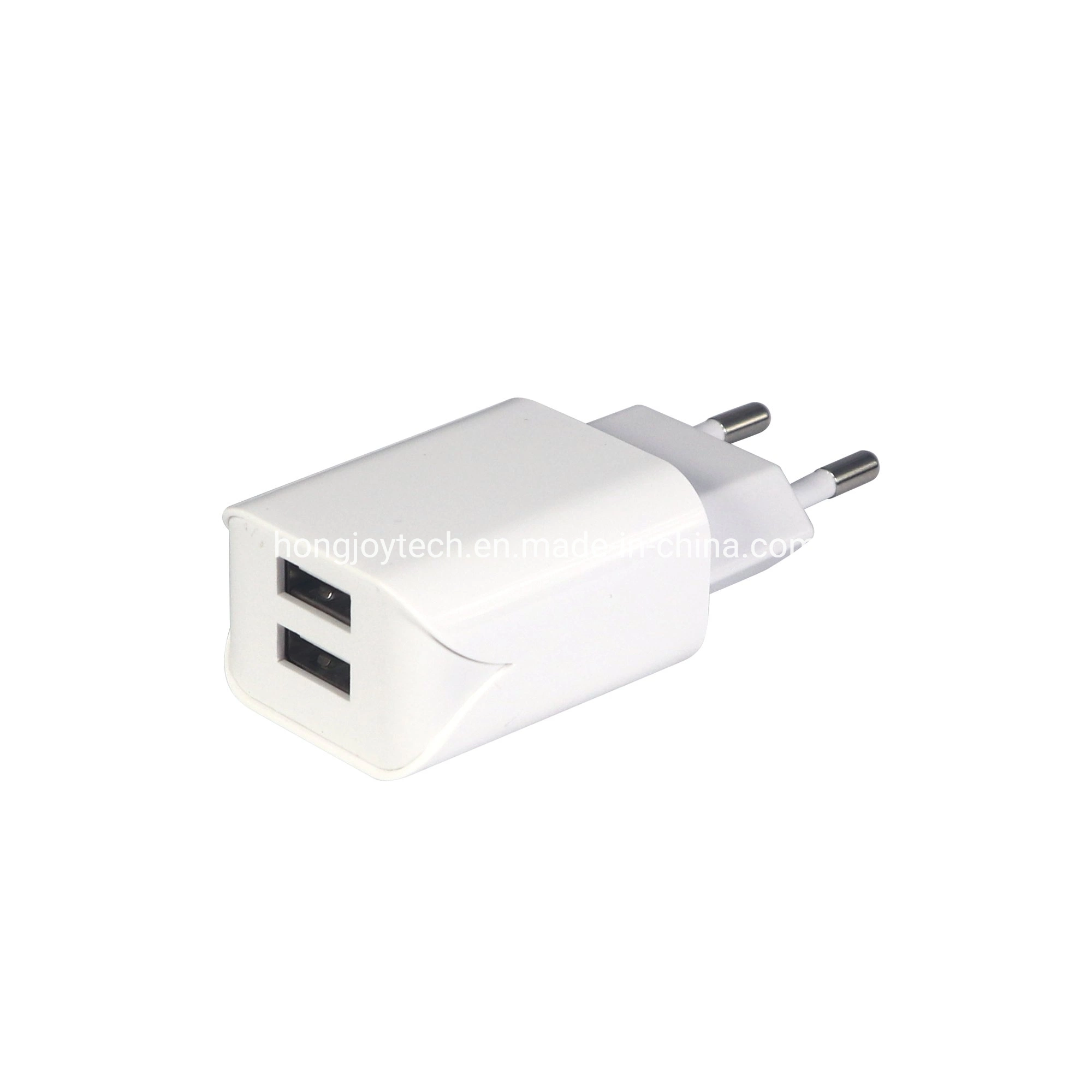 Doble puerto USB única Universal Plug-in Us AC adaptador de corriente de pared de 5V 2A 2.4A 2.1A Teléfono móvil inteligente inteligente Cargador de carga rápida de 10W 12W para México, Canadá