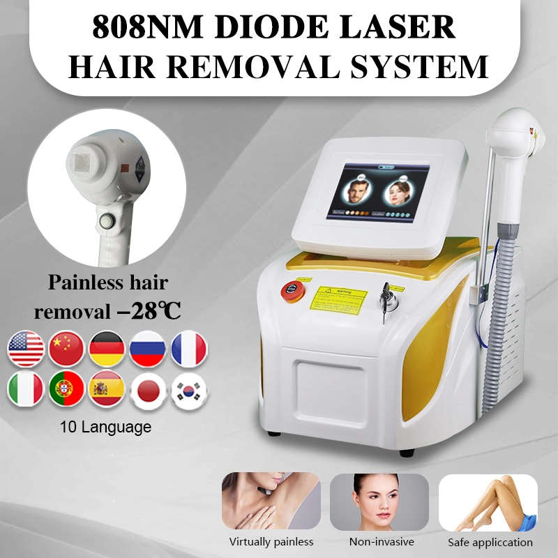 Professional Portable 755nm 808nm 1064nm Diode Laser for Hair Removal Permanent Hair Removal Machine for Beauty Salon