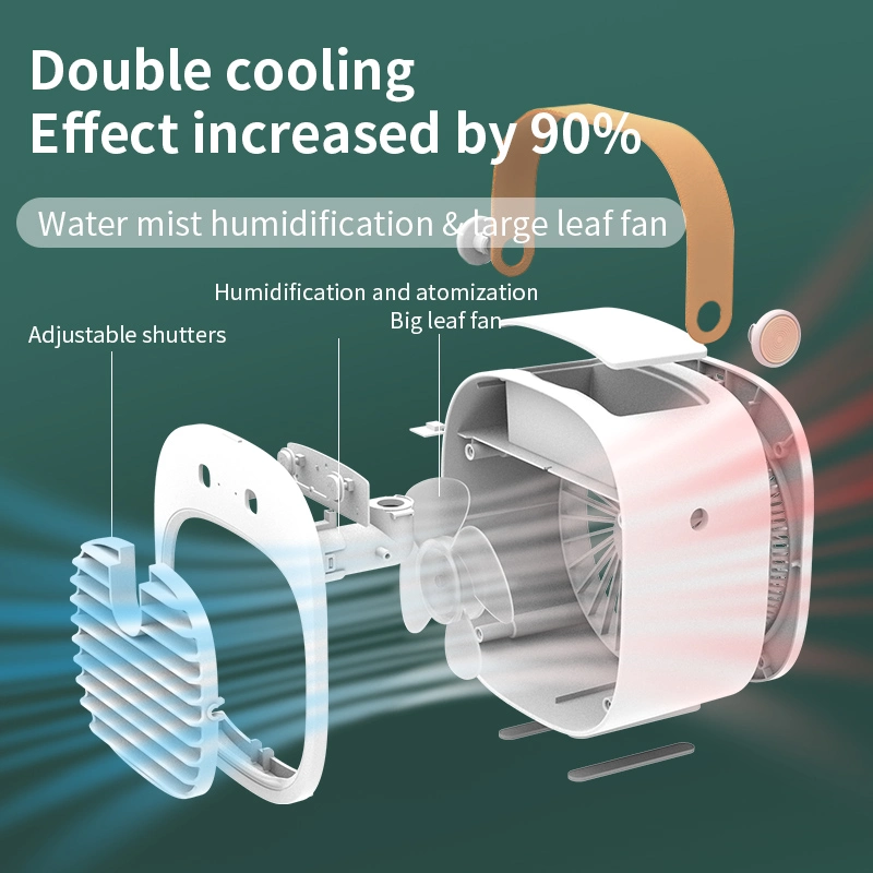 F12 Resfriada a ventoinha com baixo ruído de Spray de Nano Ventilador de refrigeração Mini Desktop Refrigerador de Ar - Branco