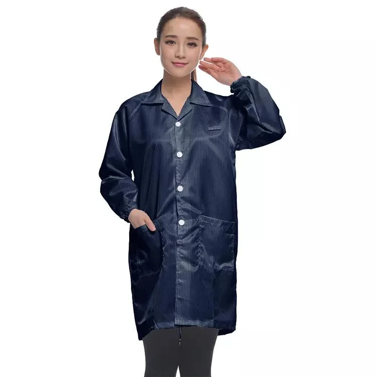 2.5mm Grip Reusable Dust Free Unisex Anti Static Hooded ESD Garment Cleanroom Clothes for Working