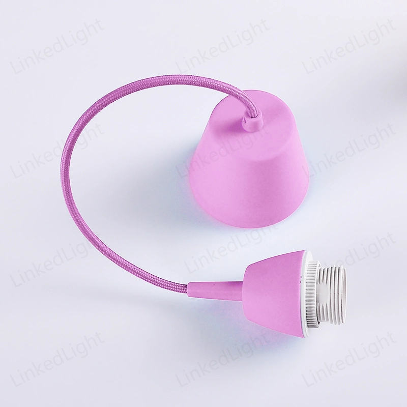 Fabricant de plastique rose E27 Lampe de la douille de feu la pendaison Poignée de commande