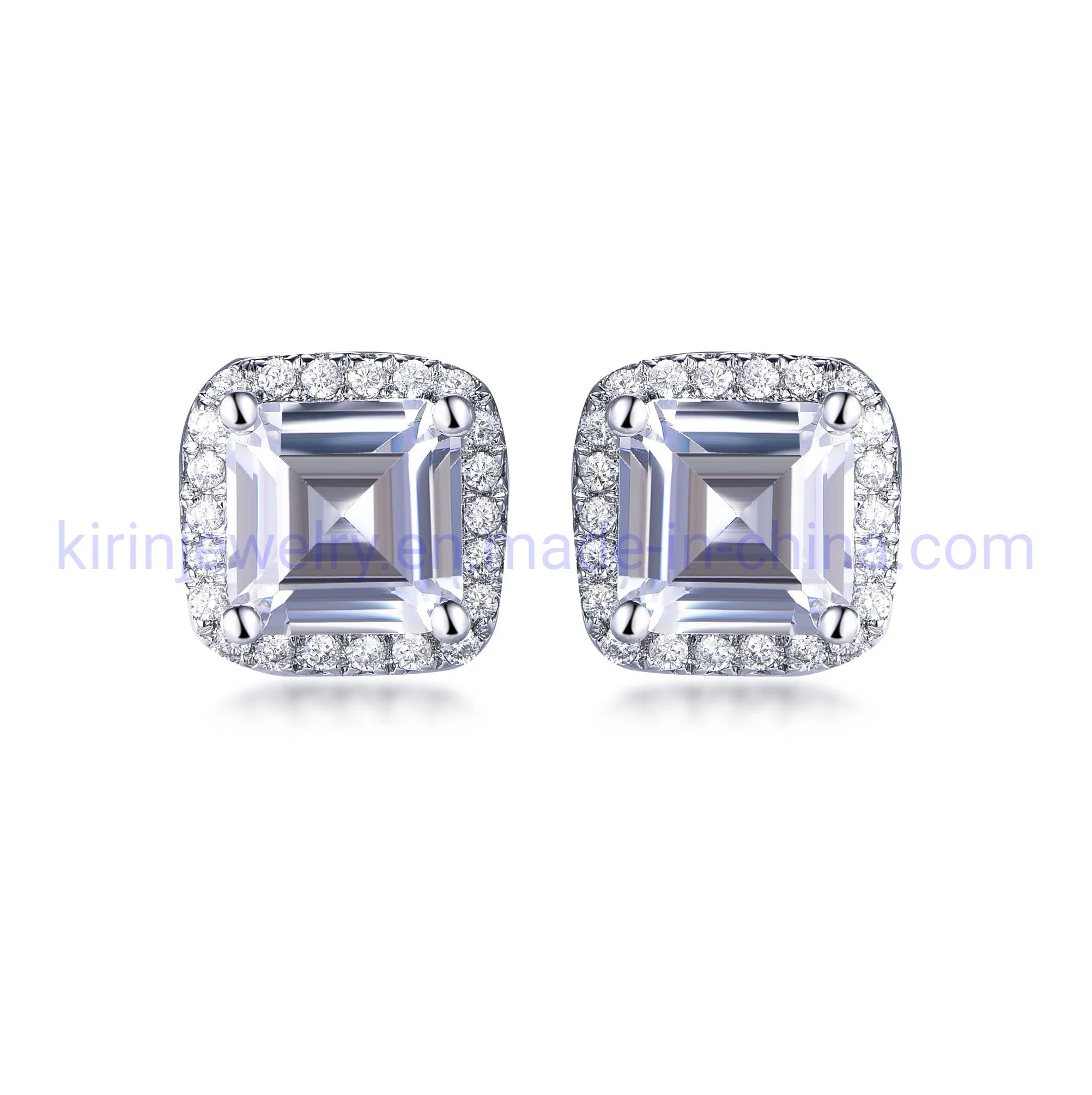 2022 Earrings Jewelry Zircon Earrings Women's Sterling Silver Round Clear Cubic Zirconia Stud Earrings