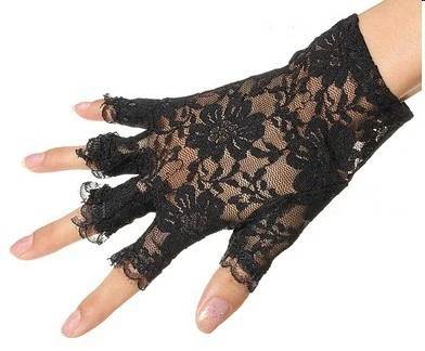 Ladies Short Lace Half Finger Lace Sun Protection Lace Wedding Ball Decoration Gloves