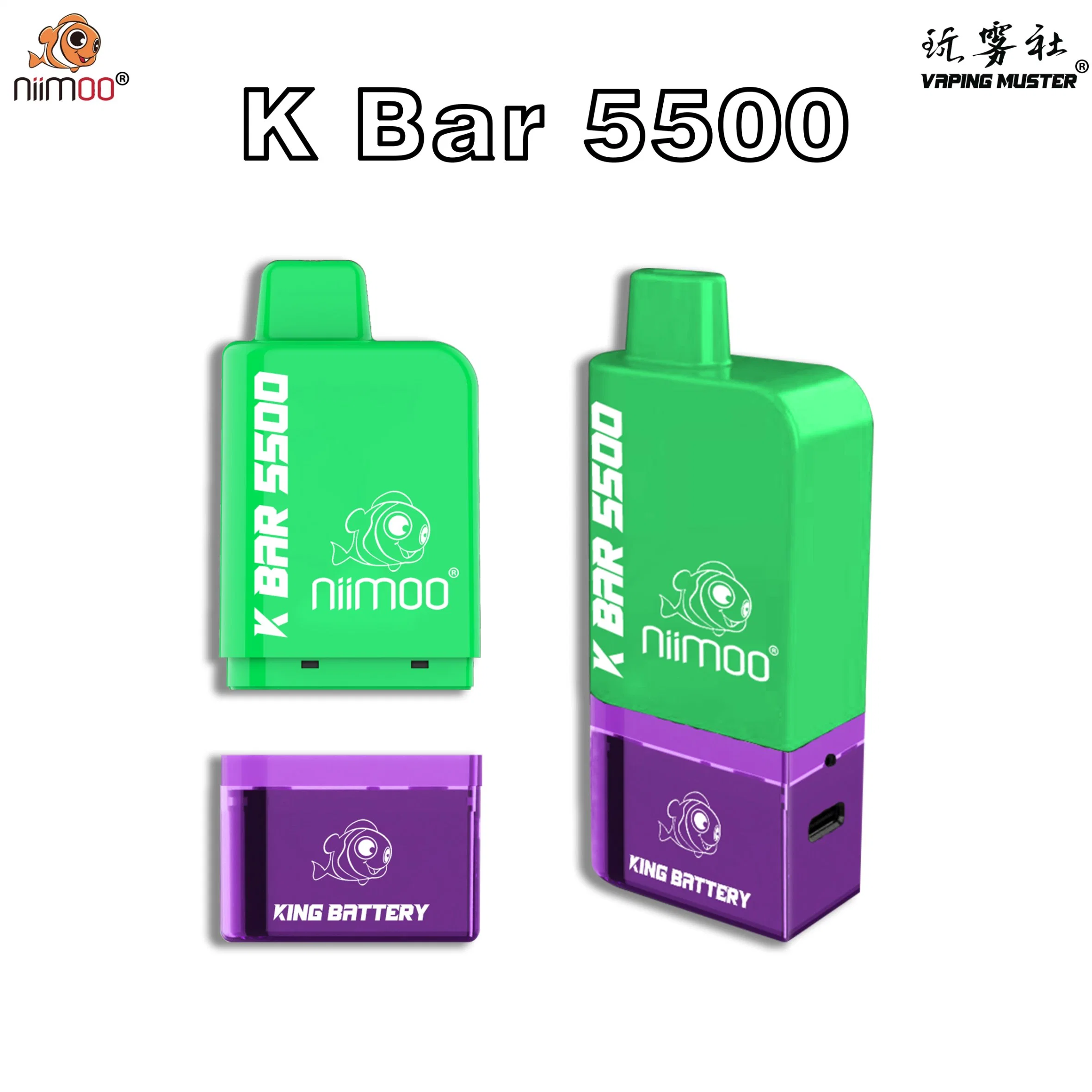 Niimoo 2022 Hot Sale Electronic Cigarette 14ml Wholesale Disposable Vape Pen with 5500 Puffs Bar Plus