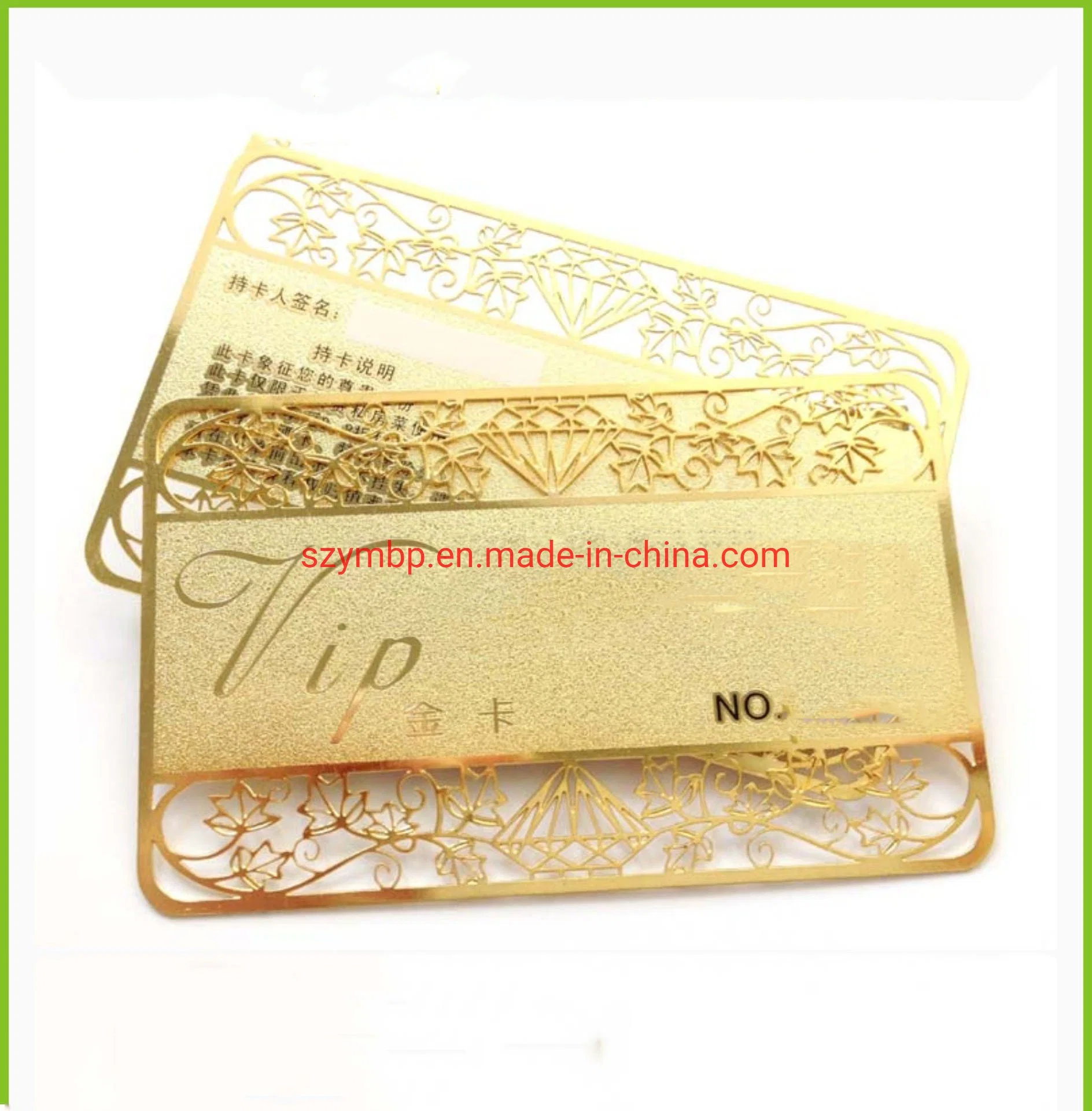 Chemical Etching Hollow out Design Store Guest Metal Card