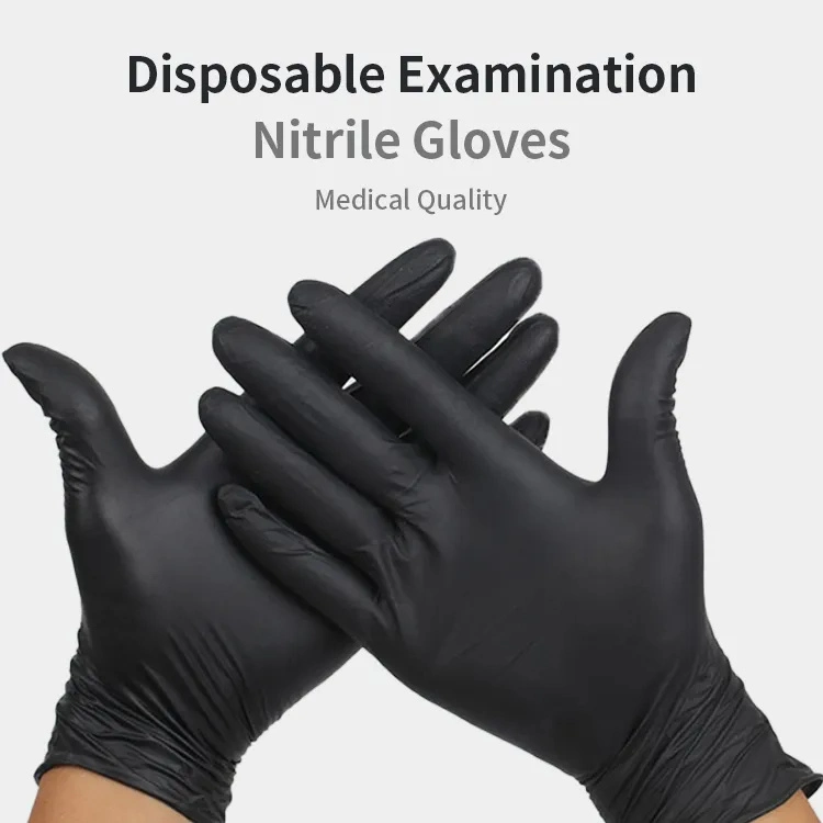 Hot Sell 16inch Custom 8 Mil Nitrile Gloves Black Blue Powder Free White XL Size