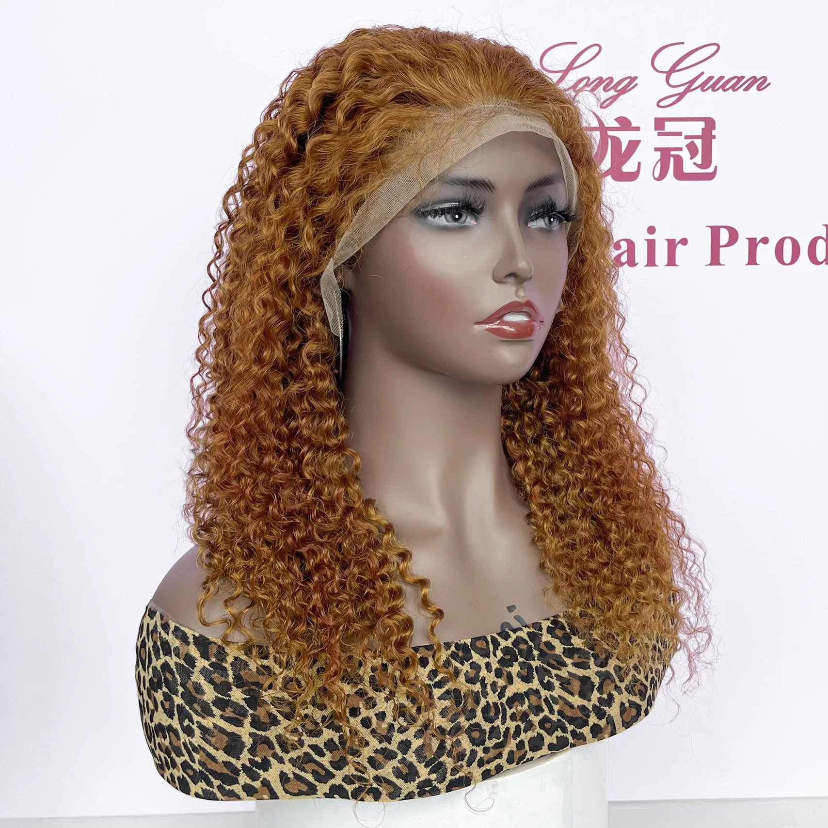 عالية الجودة Ginger Orange Orange جيري كرل 13X4 HD شفافة جبهة الدانتيل البرازيلية الشعر البكر Wigs