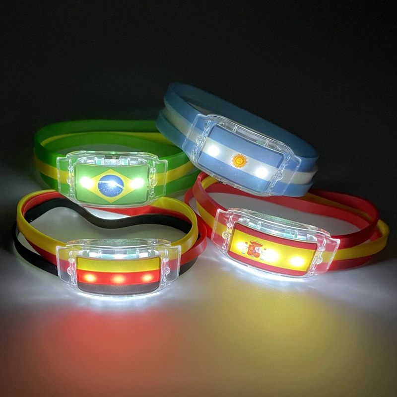 Benutzerdefinierte Flagge Druck Festival Lichter LED Armband für Promotion-Event Armband