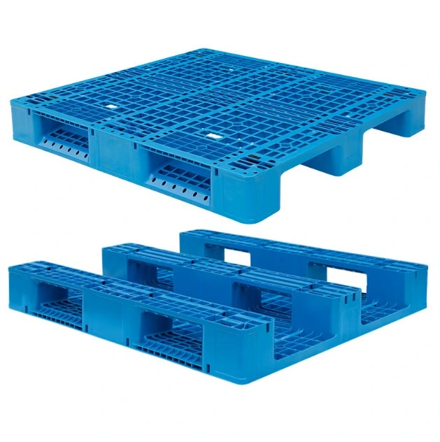 3 Runners Bottom Grid Surface HDPE Virgin Material Rack and Stack Plastic Pallet