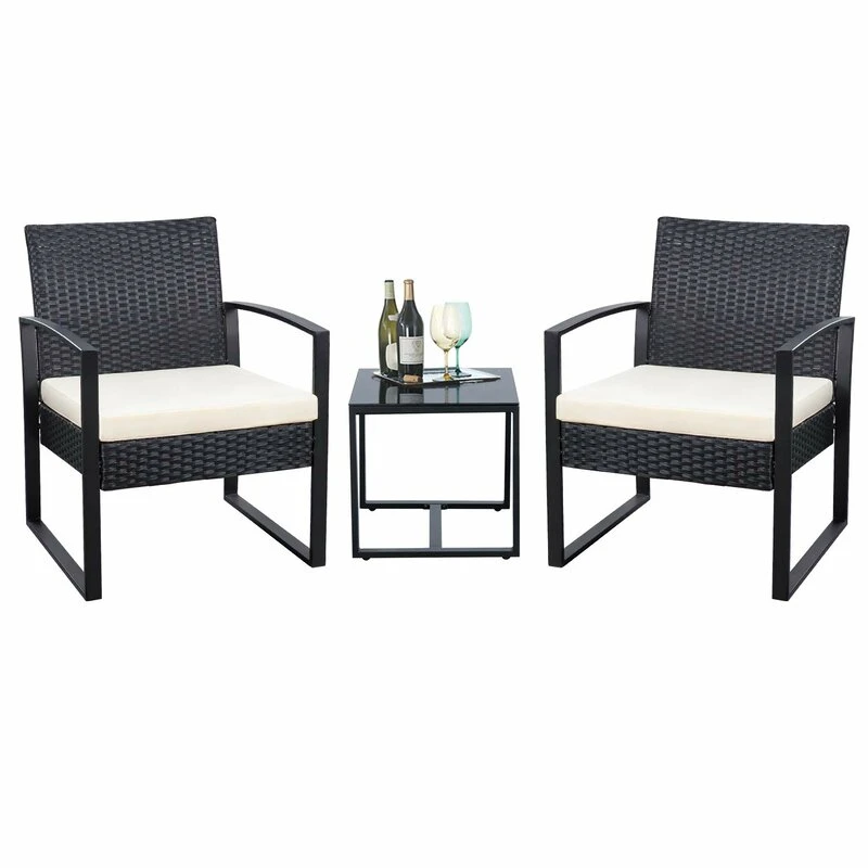 3 Piece Outdoor Bistro Set Garden Furniture Table and Chairs