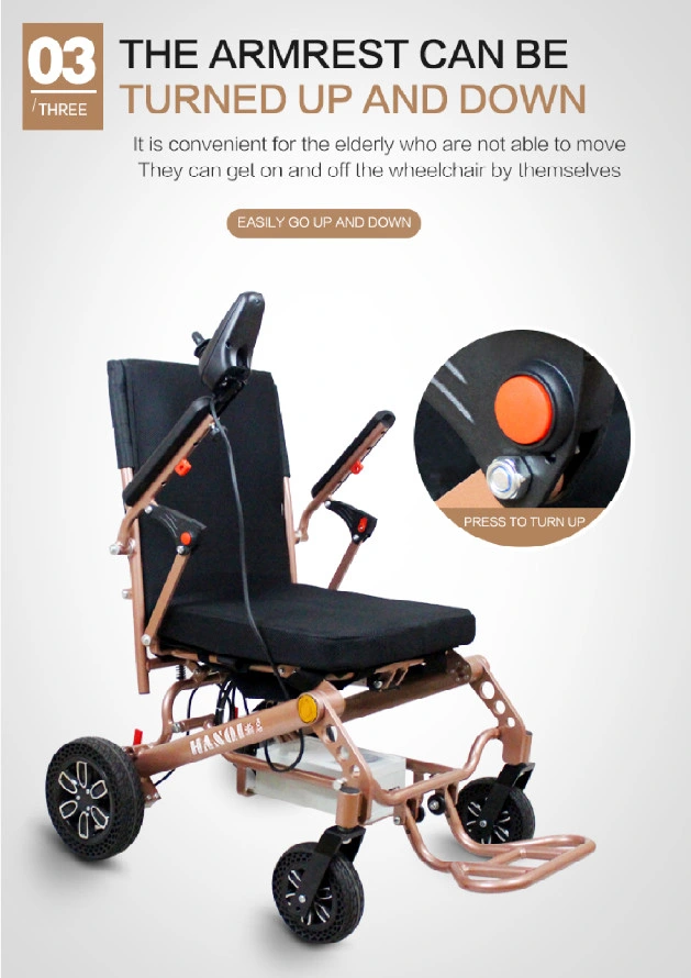 Hq123L Electric Power Wheelchair with Electromechanical Folding for Disable Ues