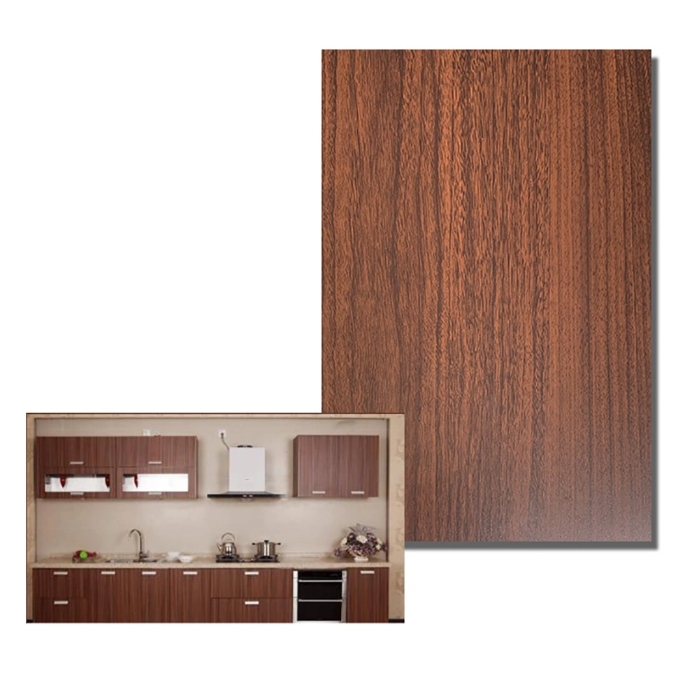 White Oak Wood Grain Film Laminating Metal Steel Sheet for Cabinet Door Decoration