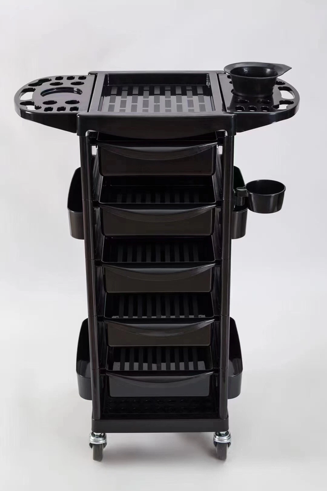 ABS Material Black Hair Salon Trolley Hairdresser Tool Cart