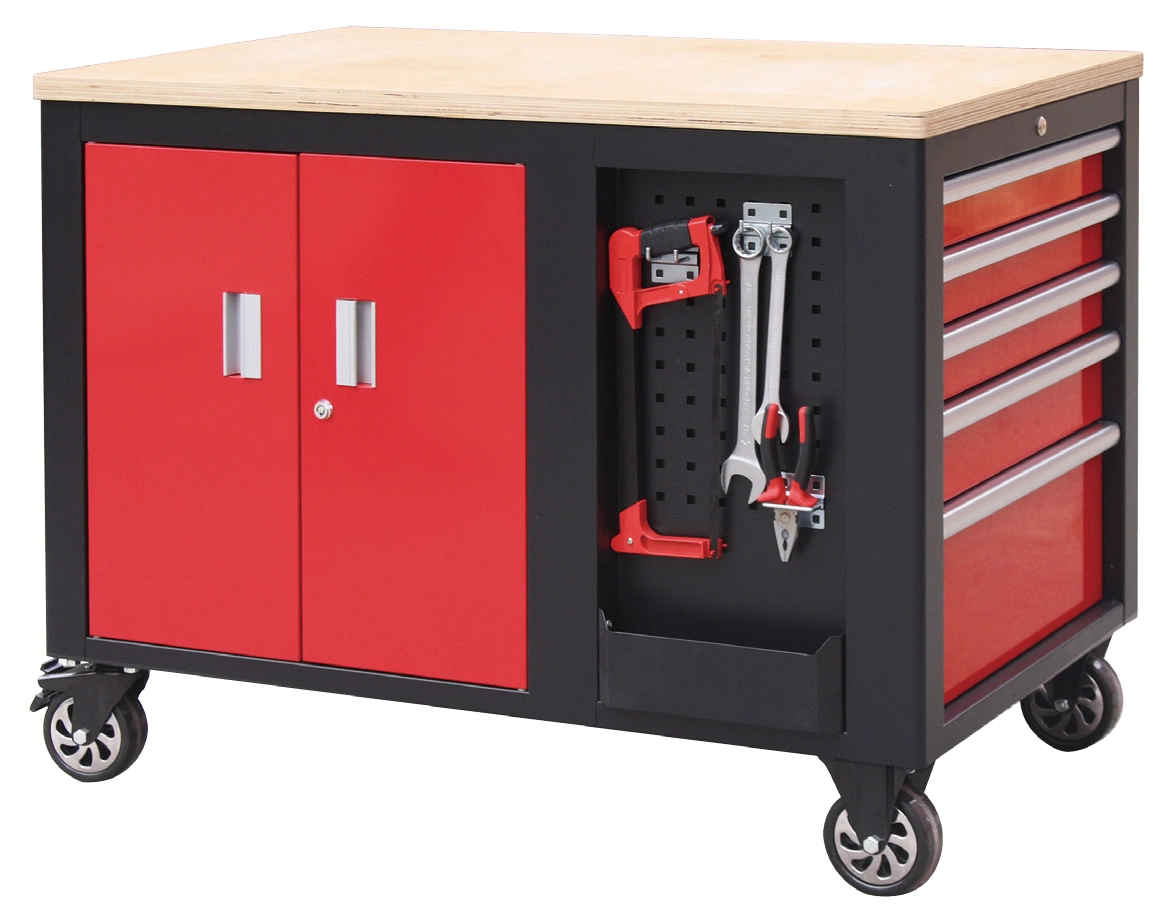Professional 10 Drawers and Two Doors Workbench Workshop Garage Metal Rolling Wheels Tool Box Roller Trolley Cart Tool Cabinet