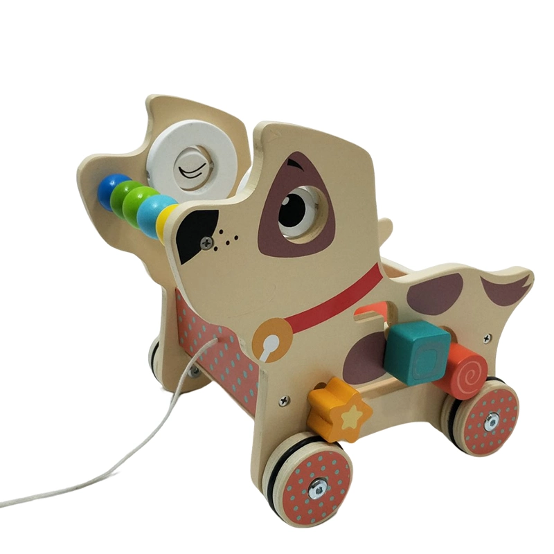 Intellectual & Educational Wooden Shape Sorter Pull Along Dog