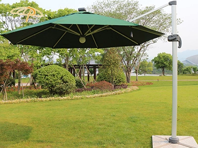 3m patio du jardin en plein air en aluminium avec support extérieur parapluie grand parasol