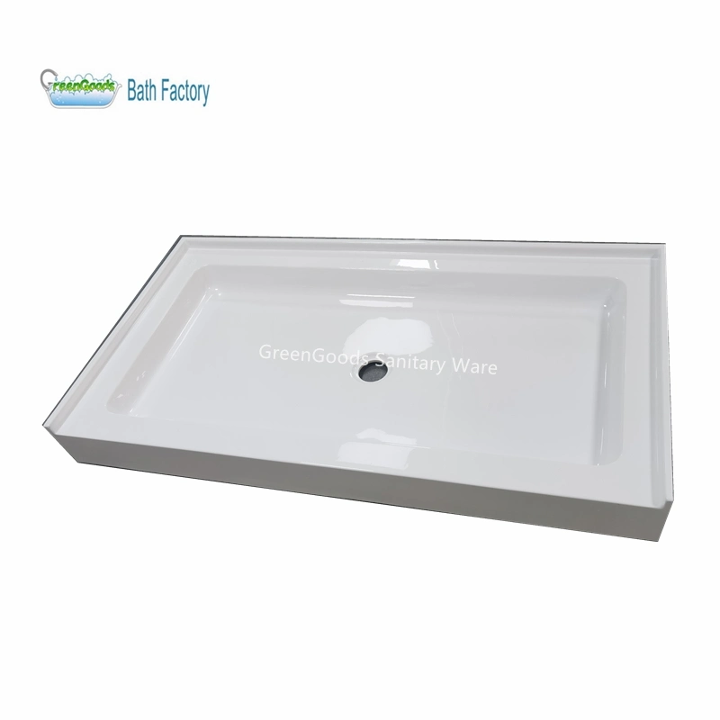 CE USA Standard Durable Non-Slip White Rectangular Shape Shower Tray