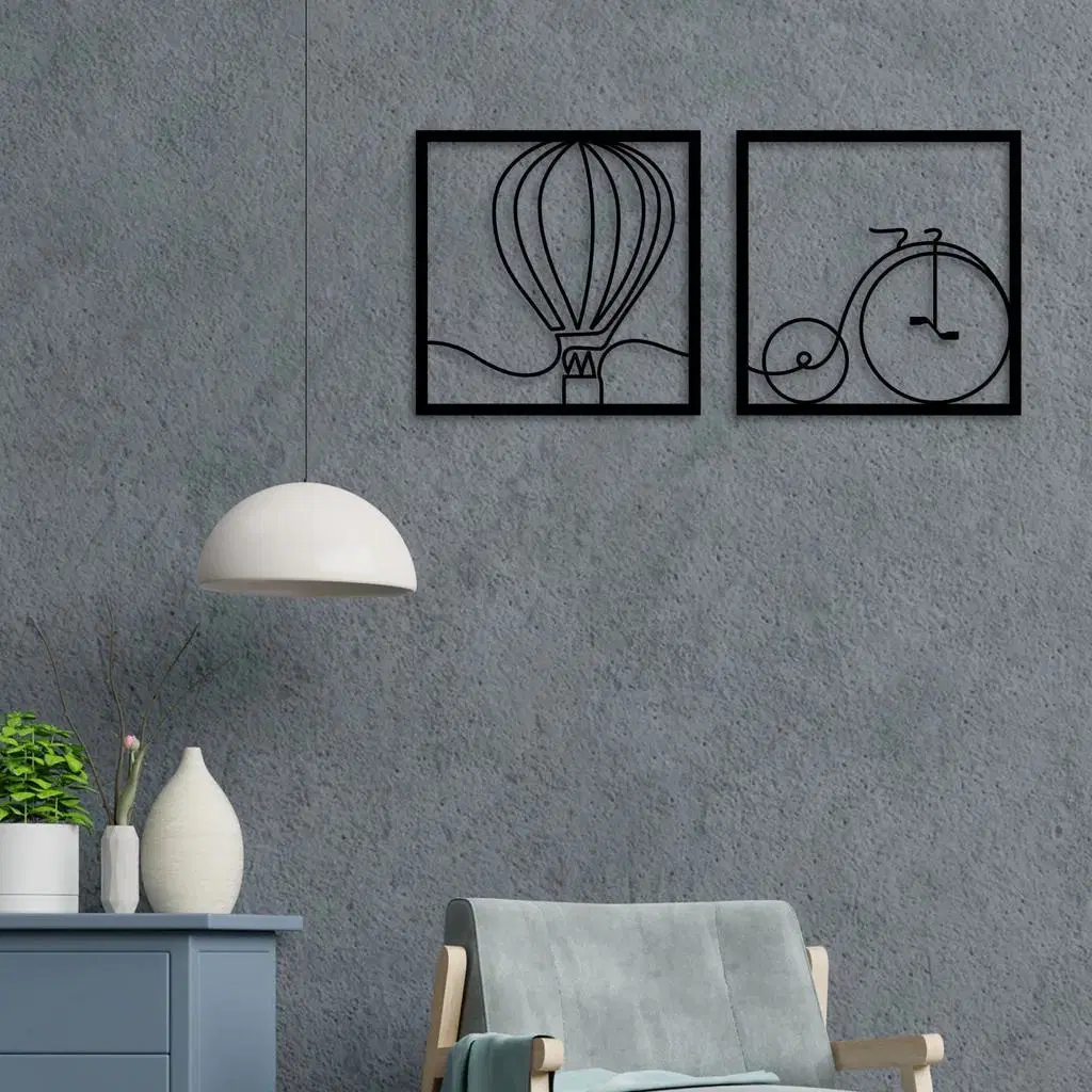 Balloon with Cycle Metal Wall Art Hanging Decoration Home Decor