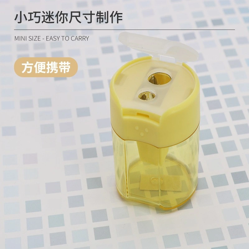 Double-Hole Transparent Stationery Pencil Sharpener