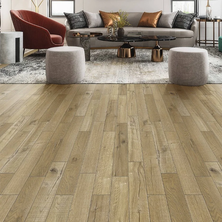 Factory Made Plastic Floor 5mm Thickness Wood Embossed Loose Lay DIY Vinyl Plank Flooring Eco Waterproof in Low Price