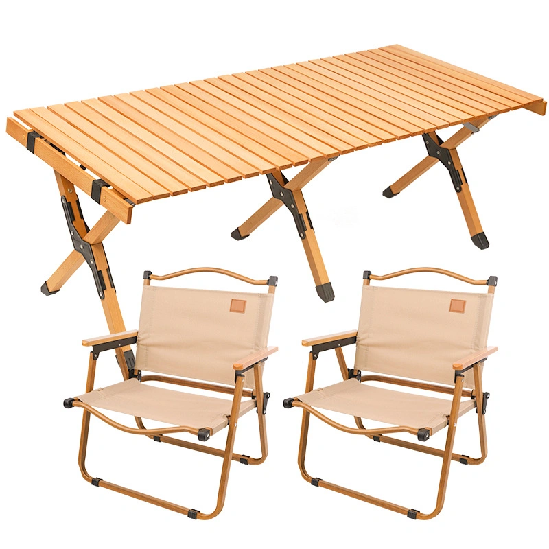 Portable Folding Wood Camping Party Table Set Foldable Furniture Outdoor Camping Omelet Table