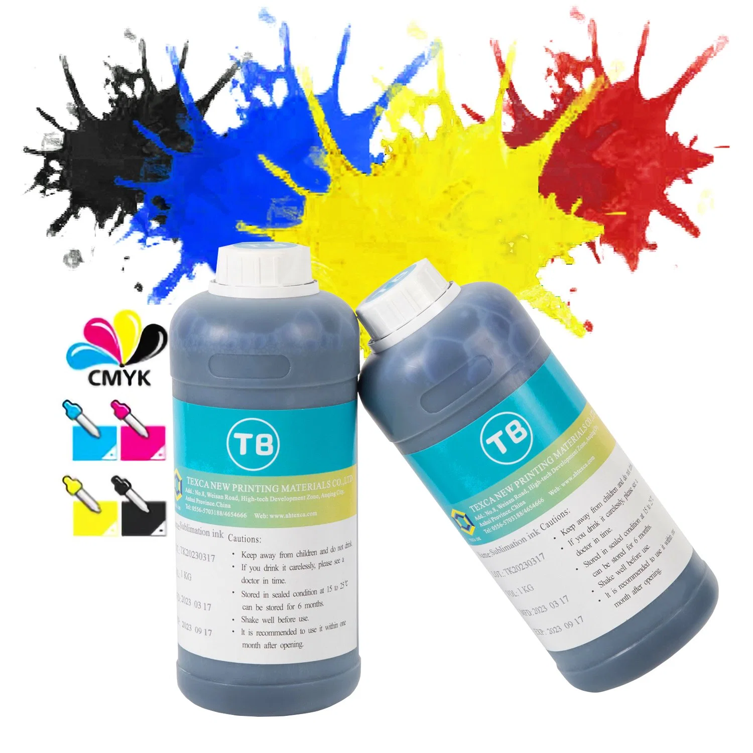 Sublimation Ink for Epson Printer 5kg Black T-Shirt Polyester Textile Black Two Bottles