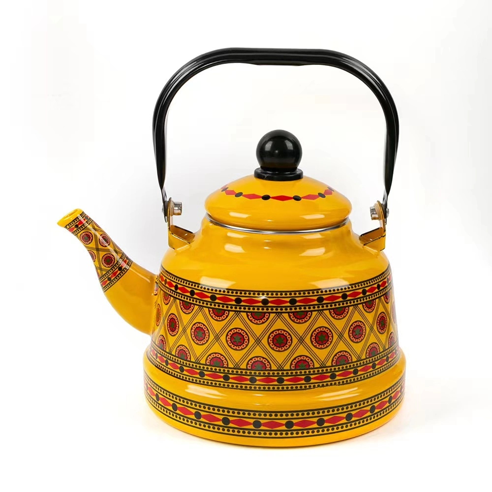 Enamel Teapot Custom Decal Printing Metal Steel Teapot Water Pot Butter Pot