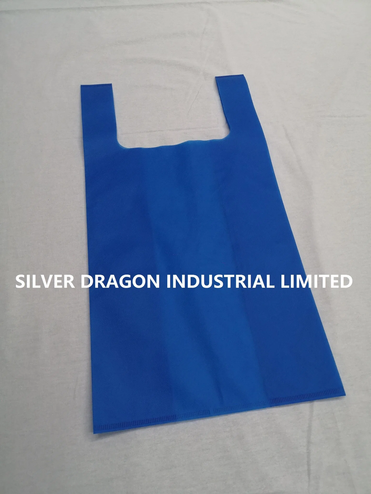 Non-Woven T-Shirt Shopping Bags with Large Size 32X61X20cm, 50GSM, Blue