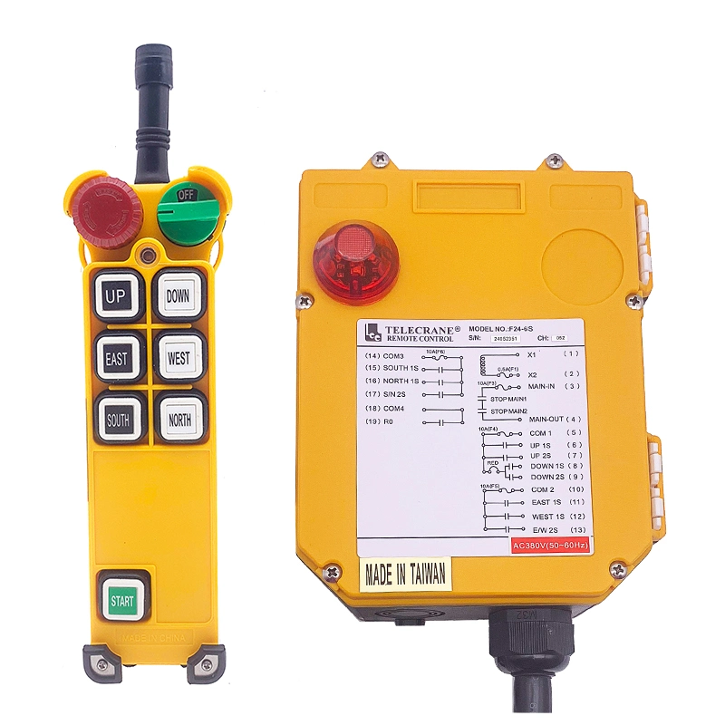 F24-6s Single Speed Push Button Wireless Switch Remote Control Tractor for Electric Hoist