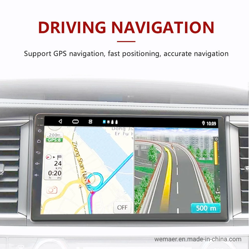 راديو تلقائي ستريو Android ستريو بانورامي شامل من قبل شركة Wemaer OEM Universal 3D 360 مشغل تلفزيون سيارة بمعالج الإشارة الرقمية GPS Navigation WiFi 10.1/9 بوصة 2.5D 2+32 جم شاشة اللمس 360 كاميرا السيارة