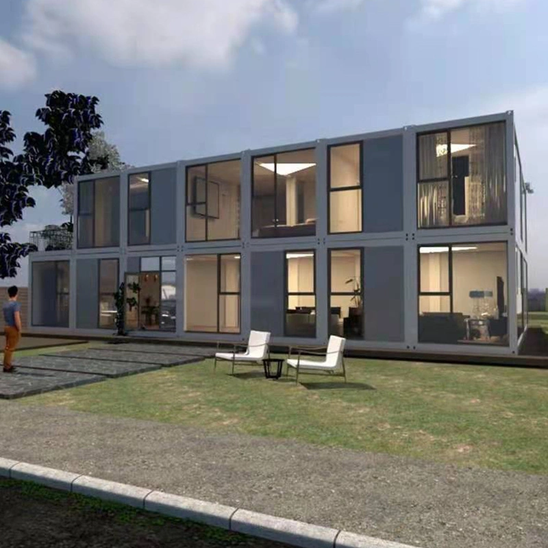 Modern Prefab House Easy Assembly Modular Flat Pack Container House Two Bedroom with Balcony Prefab Container House