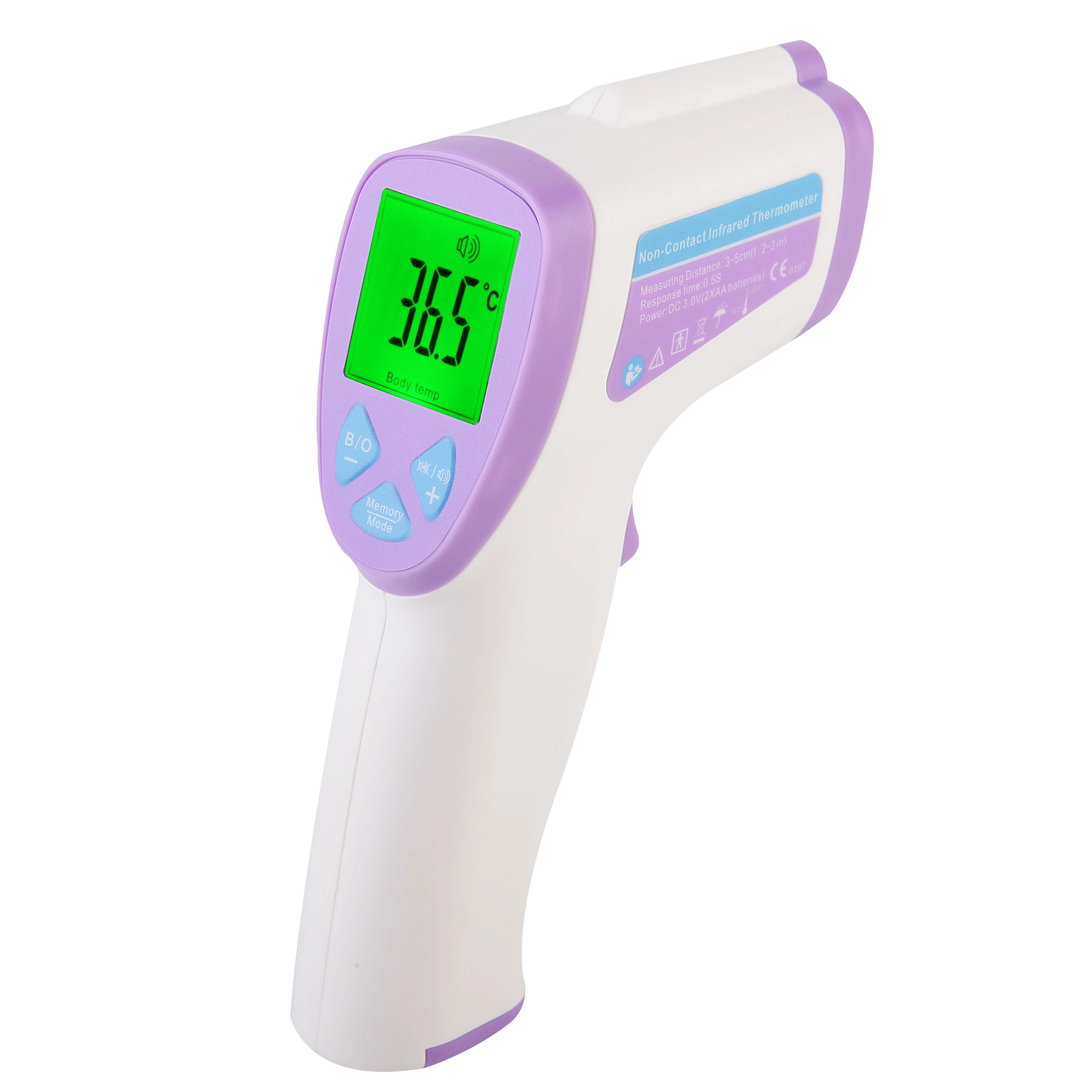 Office Hospital Supermarket Intelligent Professional High Temperature Automatic LCD Forehead Non Contact CE FDA RoHS Digital Infrared Thermometer