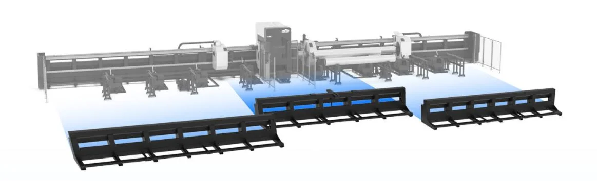 O tubo de metal equipamento a laser para o aço/alumínio/Ferro/Cortador de cobre com tubo pesado sistema de carga e descarga